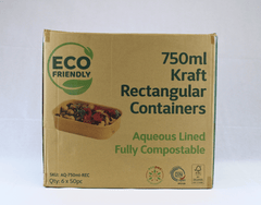 Aqueous Kraft Rectangle Containers 750ml Aqueous Kraft Rectangle Containers 750ml