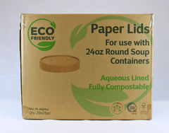 PAPER Lids 24oz Round Soup Containers PAPER Lids 24oz Round Soup Containers
