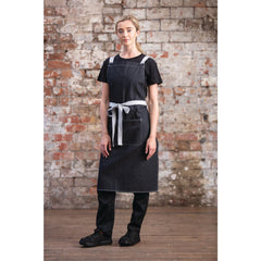 Southside X-Cross Back Bib Apron Denim Black Southside X-Cross Back Bib Apron Denim Black