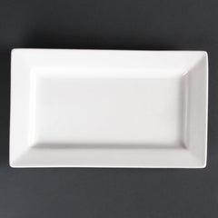 Olympia Lumina Wide Rim Rectangular Plates White 257x 155mm (Pack of 4) Olympia Lumina Wide Rim Rectangular Plates White 257x 155mm (Pack of 4)