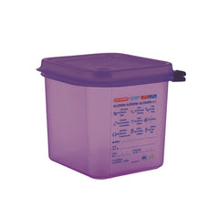 Araven Allergen Polypropylene 1/6 Gastronorm Food Container Purple 2.6L Araven Allergen Polypropylene 1/6 Gastronorm Food Container Purple 2.6L
