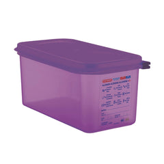 Araven Allergen Polypropylene 1/3 Gastronorm Food Container Purple 6Ltr Araven Allergen Polypropylene 1/3 Gastronorm Food Container Purple 6Ltr