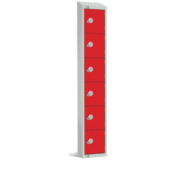 Elite Six Door Manual Combination Locker Locker Red with Sloping Top Elite Six Door Manual Combination Locker Locker Red with Sloping Top