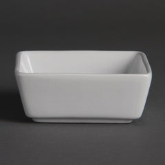 Olympia Mini Square Dishes White 90ml 85mm (Pack of 12) Olympia Mini Square Dishes White 90ml 85mm (Pack of 12)