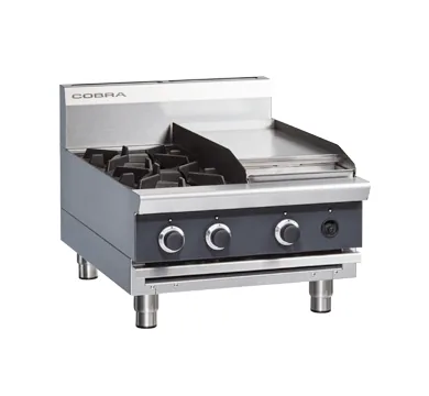 Blue Seal Cobra 600mm Gas Cooktop Bench Model 2 Burner with Griddle