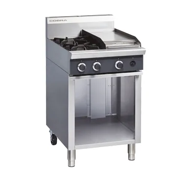 Blue Seal Cobra 600mm Gas Cooktop Cabinet Base 2 Burner with Griddle