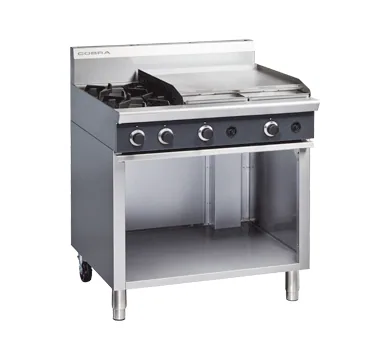 Blue Seal Cobra 900mm Gas Cooktop, Cabinet Base, 2 Burner & 600mm Griddle