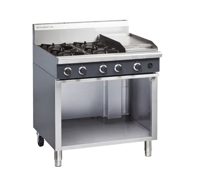 Blue Seal Cobra 900mm Gas Cooktop, Cabinet Base, 4 Burner & Griddle