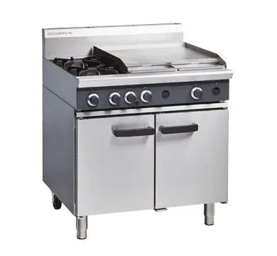 Blue Seal Cobra 900mm Gas Static Oven Range, 2 Burner & 600mm Griddle