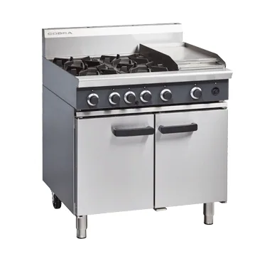 Blue Seal Cobra 900mm Gas Static Oven Range, 4 Burner & 300mm Griddle