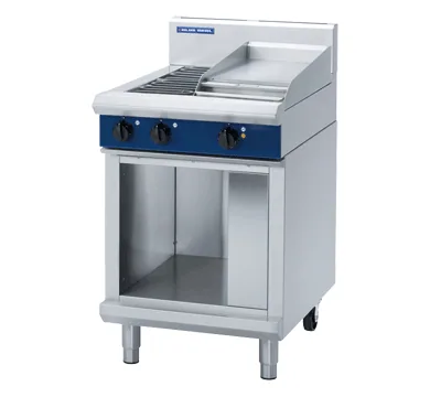Blue Seal Evolution Series 600mm Electric Cooktop with Griddle Plate on Cabinet Base
