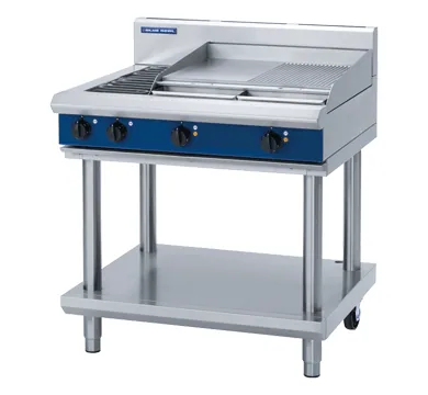Blue Seal Evolution Series 900mm Electric Cooktop with 600mm Griddle Plate on Open Stand