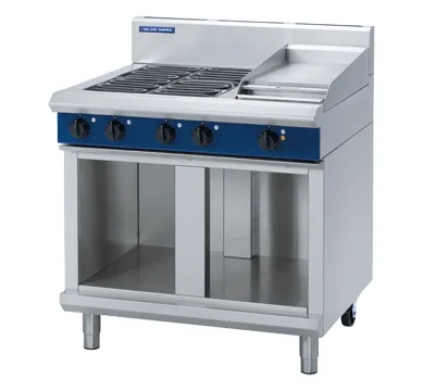 Blue Seal Evolution Series 900mm Electric Cooktop with Four Elements and Griddle on Cabinet Base