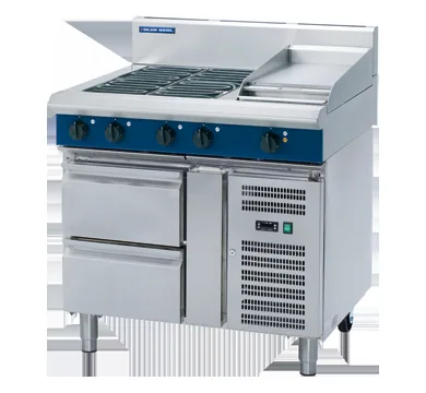 Blue Seal Evolution Series 900mm Electric Cooktop with Four Elements, Griddle and Refrigerated Base