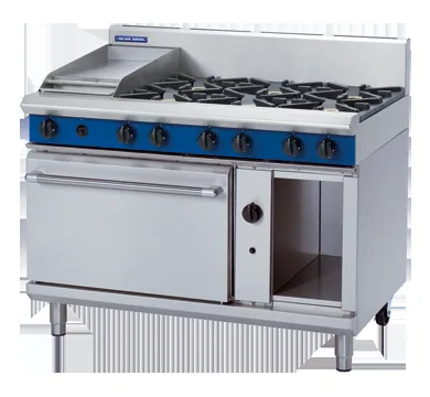 Blue Seal Evolution Series 1200mm Gas 6 Burner Griddle Oven Range with Cabinet Base
