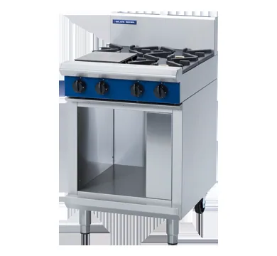 Blue Seal Evolution Series 600mm Gas 2 Burner Griddle Cooktop with Cabinet Base