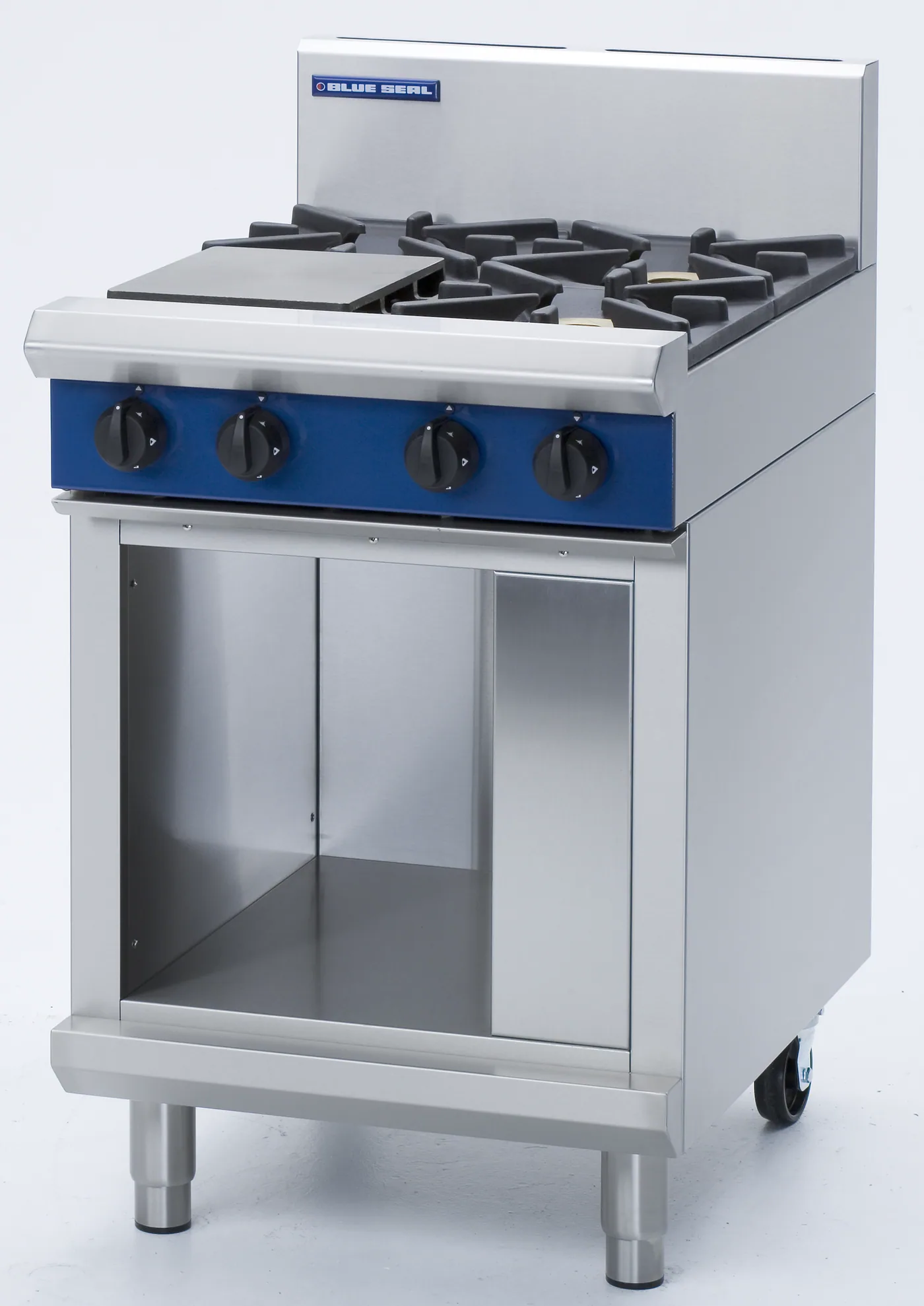 Blue Seal Evolution Series 600mm Gas 4 Burner Cooktop with Cabinet Base