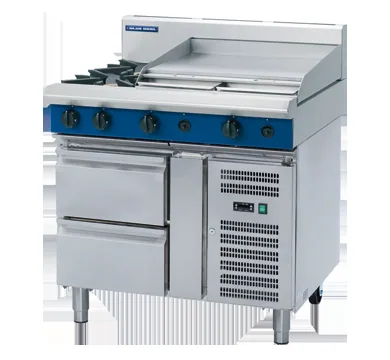 Blue Seal Evolution Series 900mm Gas Griddle & Burner Cooktop (Refrigerated Base)