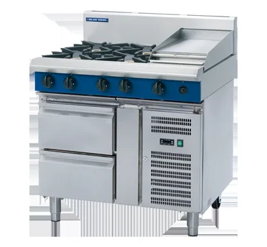 Blue Seal Evolution Series 900mm Gas 4-Burner Griddle Cooktop (Refrigerated Base)