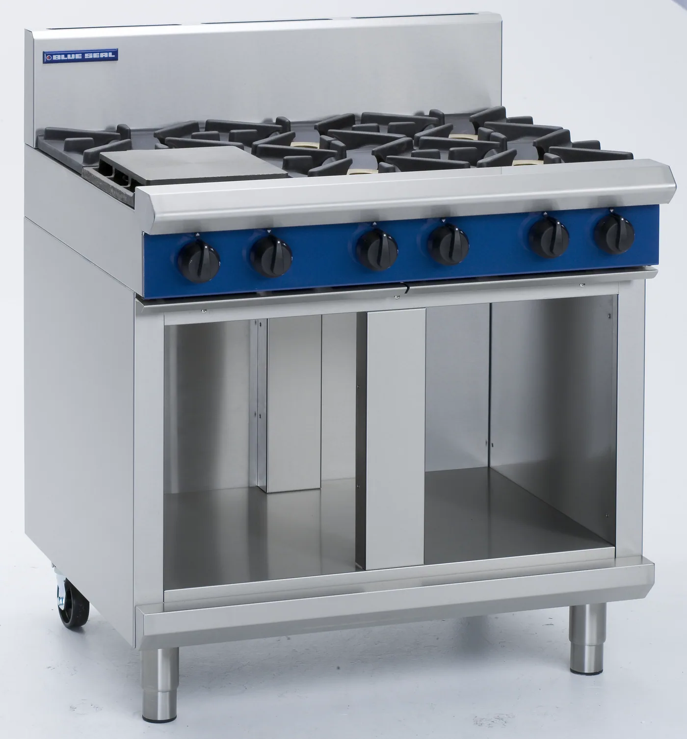 Blue Seal Evolution Series 900mm Gas 6-Burner Cooktop (Open Cabinet Base)