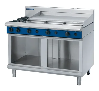 Blue Seal Evolution Series 1200mm Gas Griddle & Burner Cooktop (Open Cabinet Base)