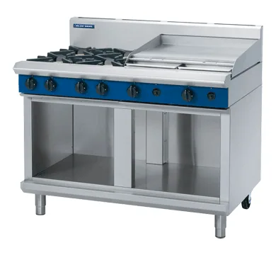 Blue Seal Evolution Series 1200mm Gas 4-Burner Griddle Cooktop (Open Cabinet Base)