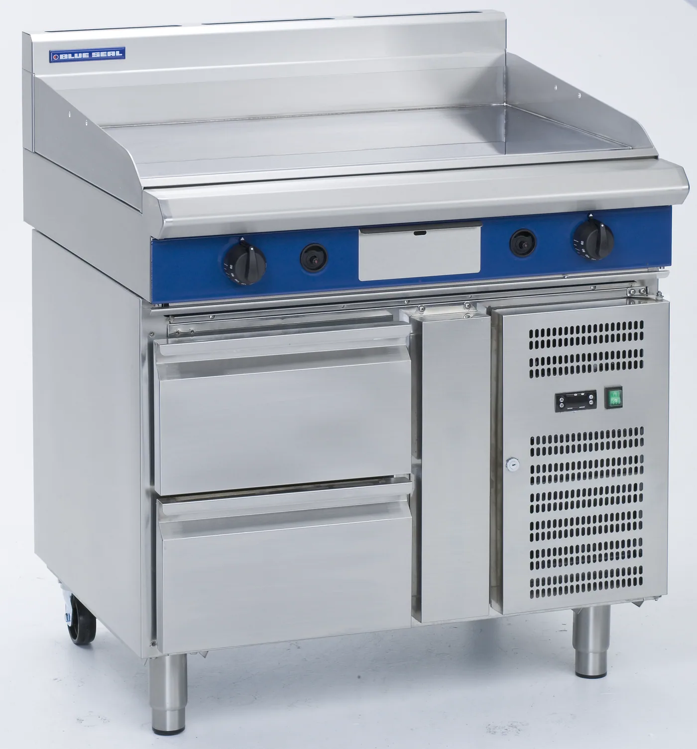 Blue Seal Evolution Series 900mm Gas Griddle on Refrigerated Base