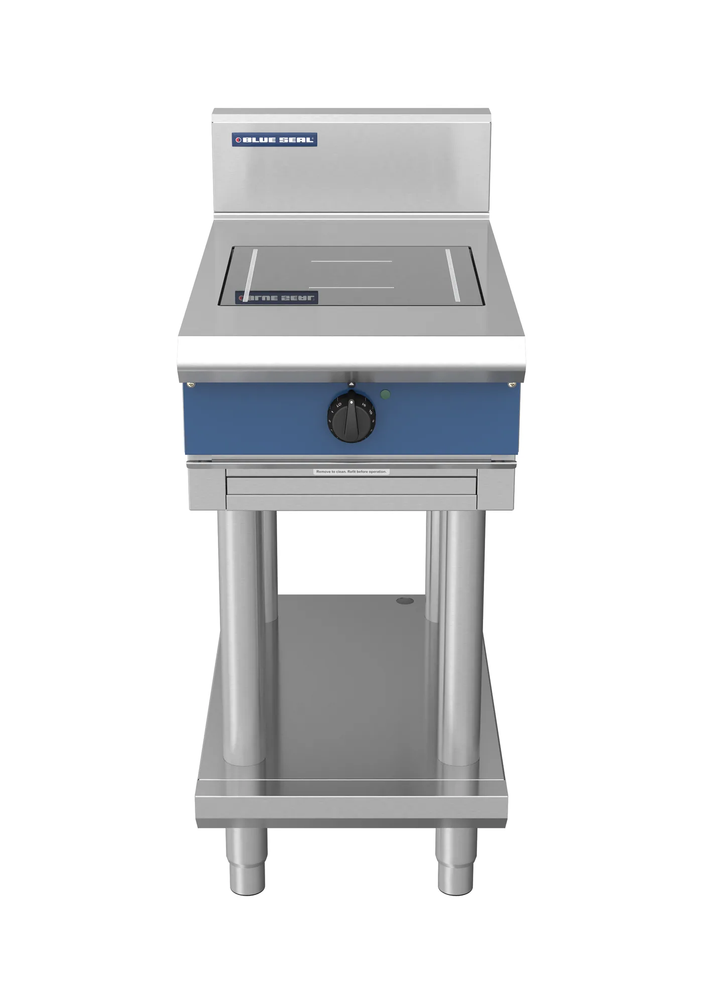 Blue Seal 450mm Induction Range - 1 Zone Full Area 5kW Leg Stand
