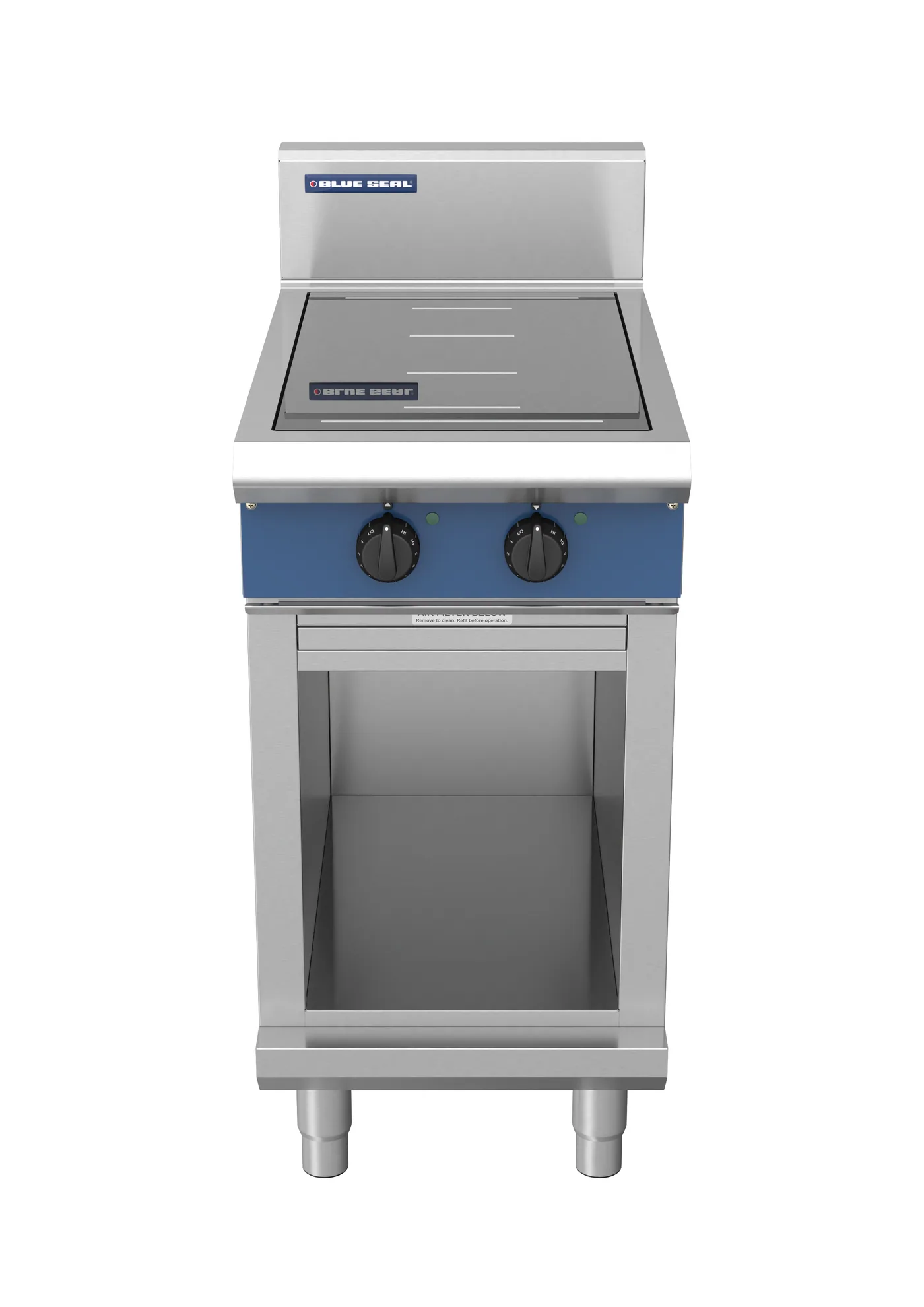 Blue Seal 450mm 2 Zone Full Area Induction Hob 10kW Cabinet Base Model