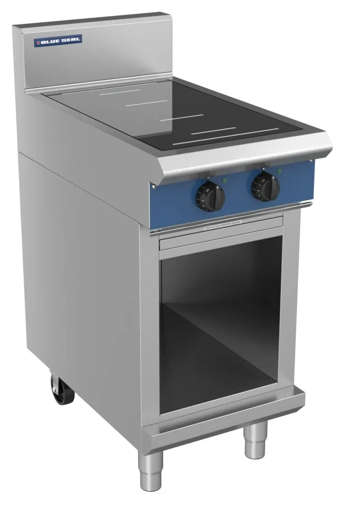 Blue Seal 450mm 2 Zone Full Area Induction Hob 10kW Cabinet Base with Door