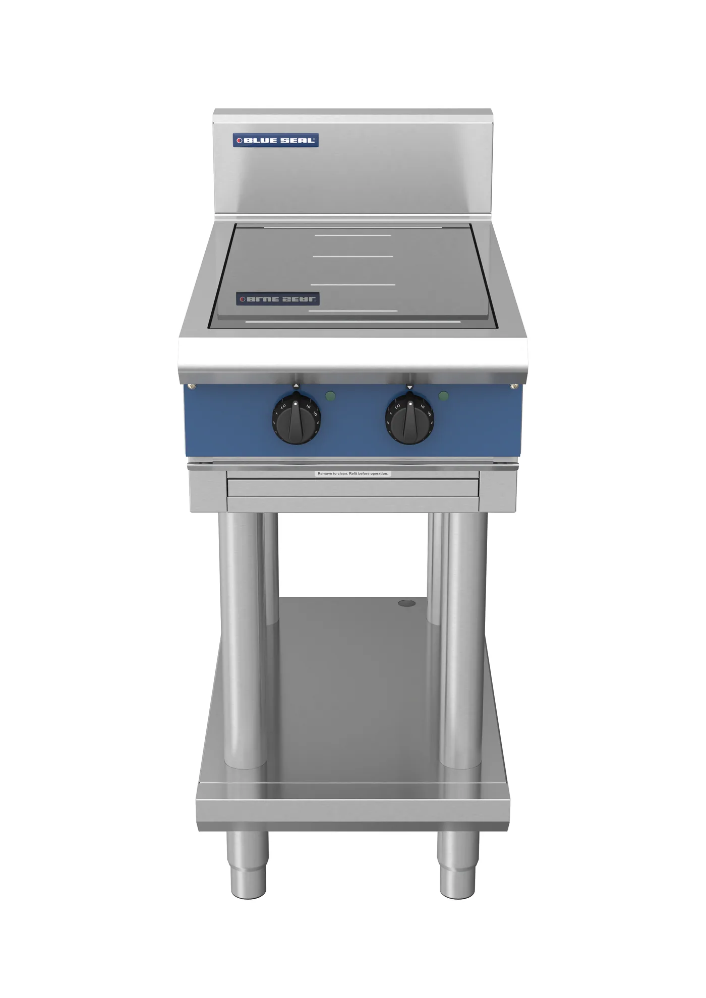 Blue Seal 450mm 2 Zone Full Area Induction Hob 10kW Leg Stand Model