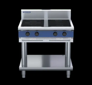 Blue Seal 900mm 4 Zone 2 Full Area 2 Round Induction Hob 17kW Cabinet Base with Doors