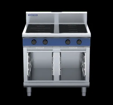 Blue Seal 900mm Induction 4 Zone Range (2 Round, 2 Full), Cabinet Base with Doors