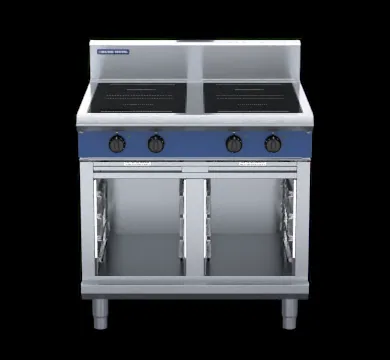 Blue Seal 900mm Induction 4 Round Zone Range, 20kW Cabinet Base with Doors