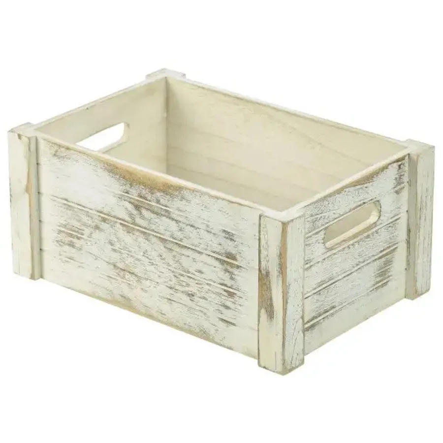 White Wash Wooden Crate