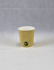 8oz Brown Compostable Ripple Cups