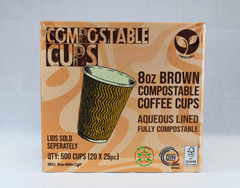 8oz Brown Compostable Ripple Cups