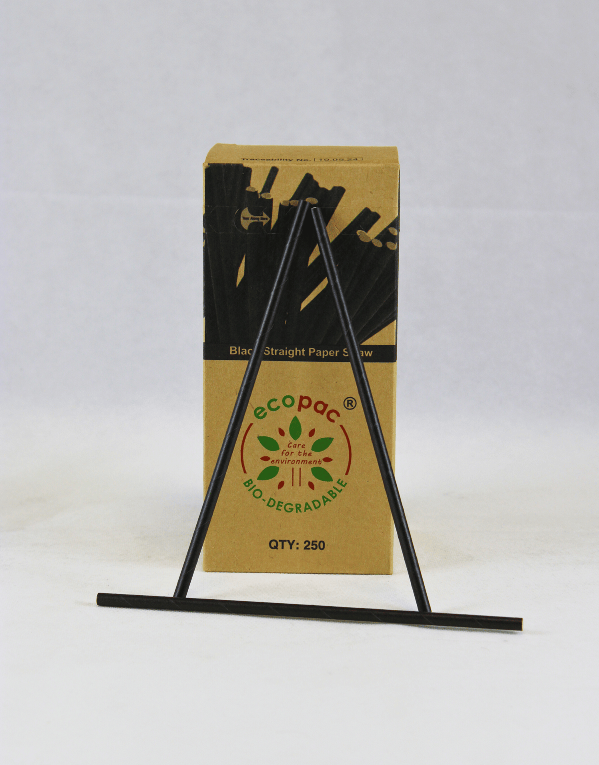 Black Paper Straws - 200mm x 6mm