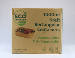 Aqueous Kraft Rectangle Containers 1000ml