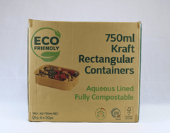 Aqueous Kraft Rectangle Containers 750ml