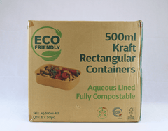 Aqueous Kraft Rectangle Containers 500ml