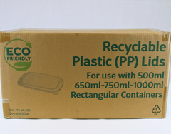 PP Lids for 500ml/650ml/750ml/1000ml Rectangle Kraft Containers
