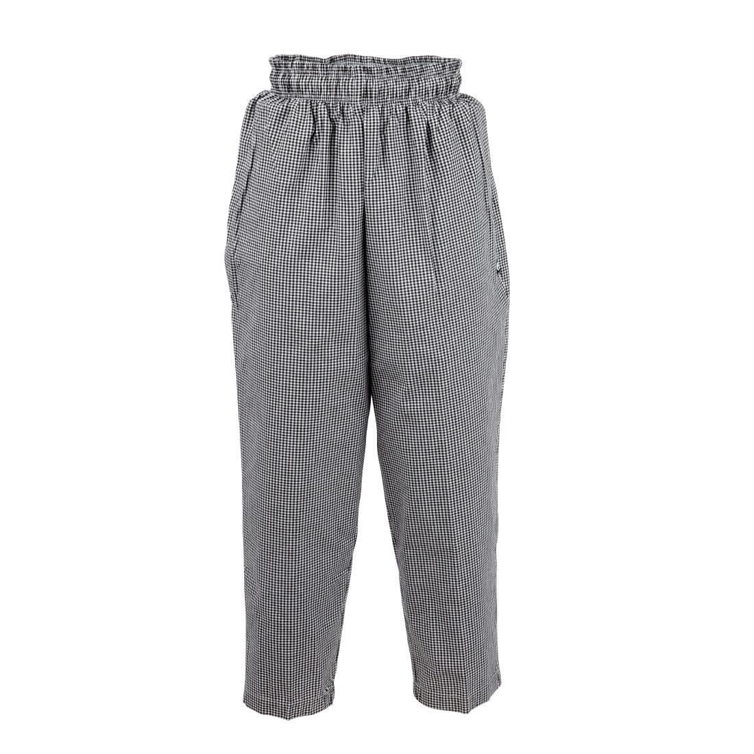 Chef Works Essential Baggy Pants Small Black Check