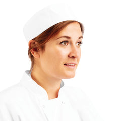 Whites Chefs Unisex Skull Cap Polycotton White -