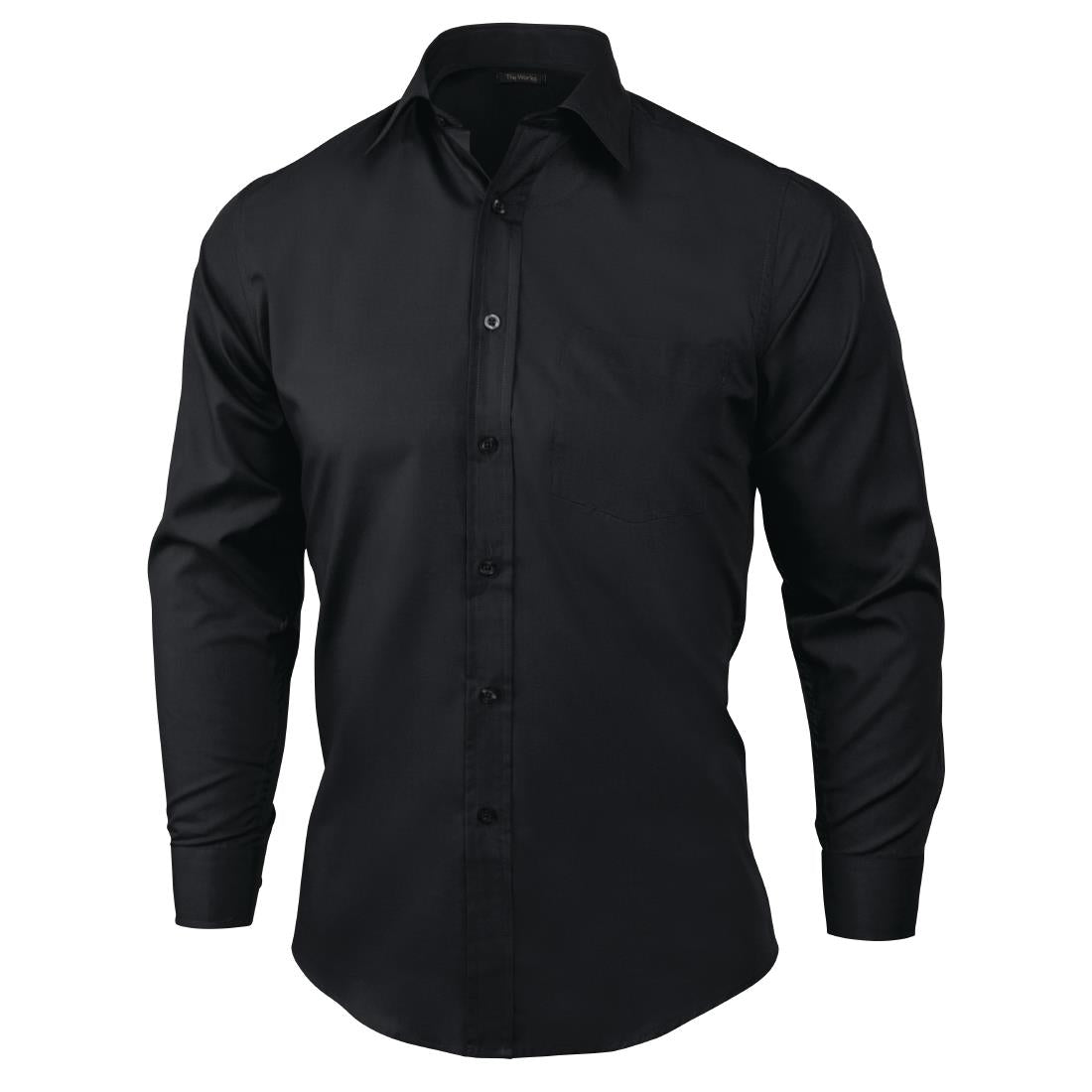 Chef Works Unisex Long Sleeve Dress Shirt Black