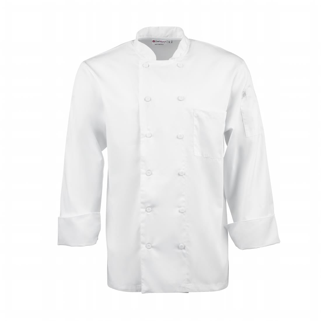 Chef Works Calgary Long Sleeve Cool Vent Unisex Chefs Jacket White