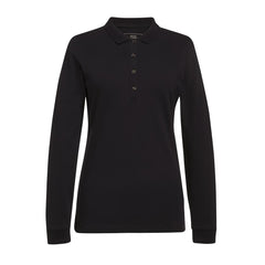 Brook Taverner Anna Womens Long Sleeve Polo Shirt Black Size L