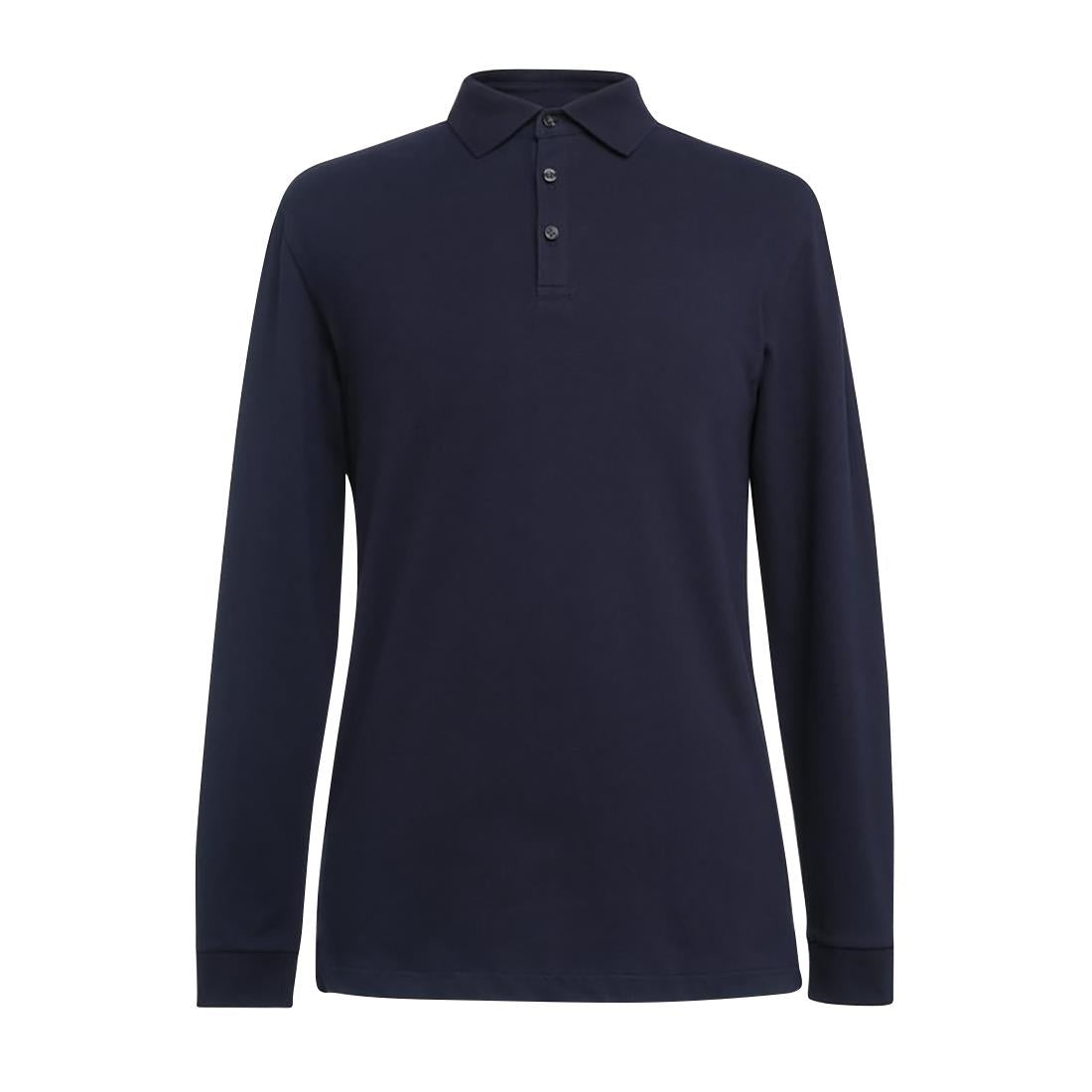 Brook Taverner Frederick Mens Long Sleeve Polo Shirt Navy Size M