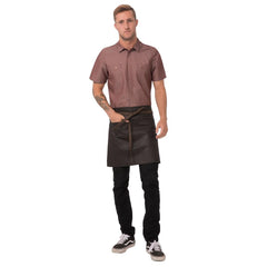 Chef Works Urban Wet Look Boulder Half Bistro Apron Brown Black