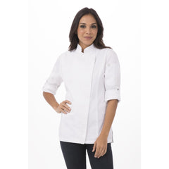 Chef Works Urban Womens Hartford Lightweight L/S Zipper Coat WhiteSize